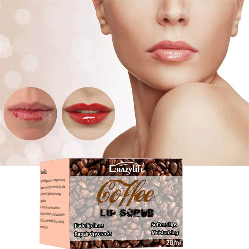 Crazylife Coffee Lip Scrub - Natural Moisturizing Lip Care