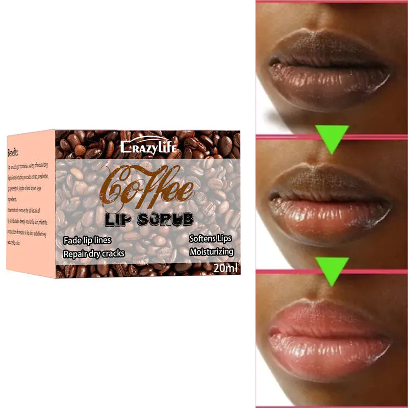 Crazylife Coffee Lip Scrub - Natural Moisturizing Lip Care