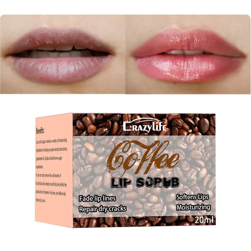 Crazylife Coffee Lip Scrub - Natural Moisturizing Lip Care