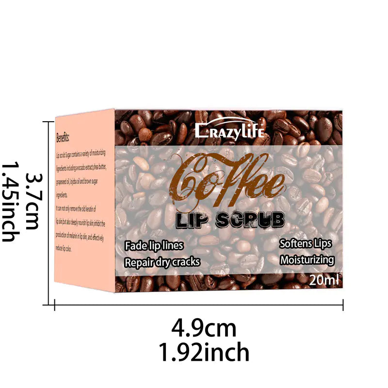 Crazylife Coffee Lip Scrub - Natural Moisturizing Lip Care