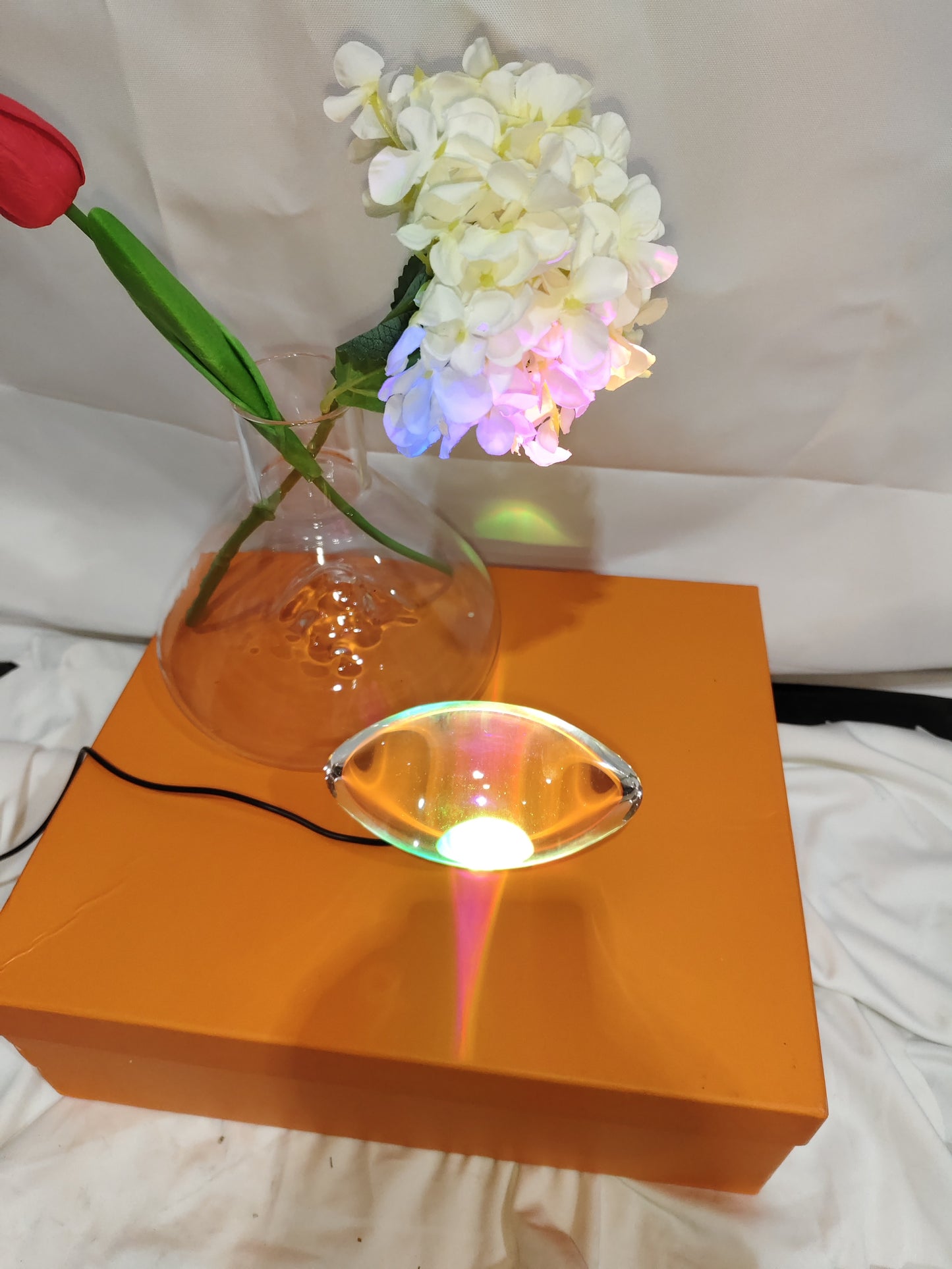 Angel Eyes Crystal Projection Lamp - Modern Bedside Night Light