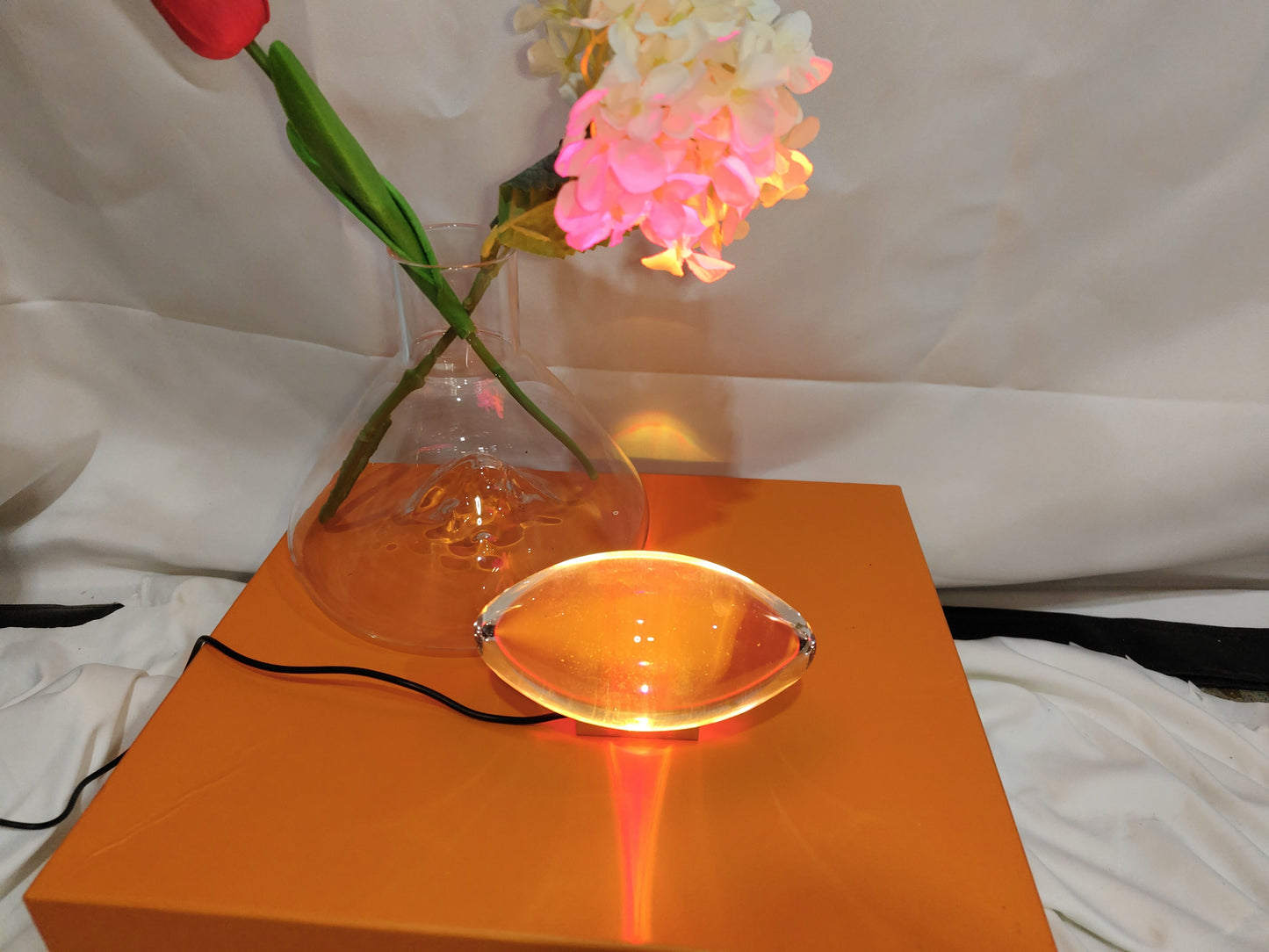 Angel Eyes Crystal Projection Lamp - Modern Bedside Night Light