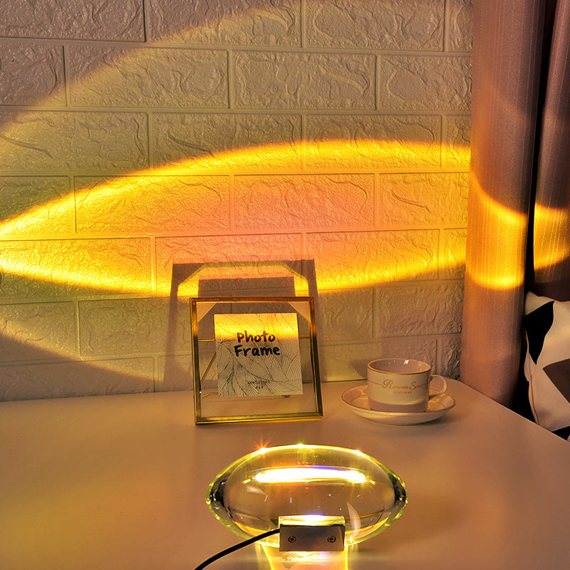 Angel Eyes Crystal Projection Lamp - Modern Bedside Night Light