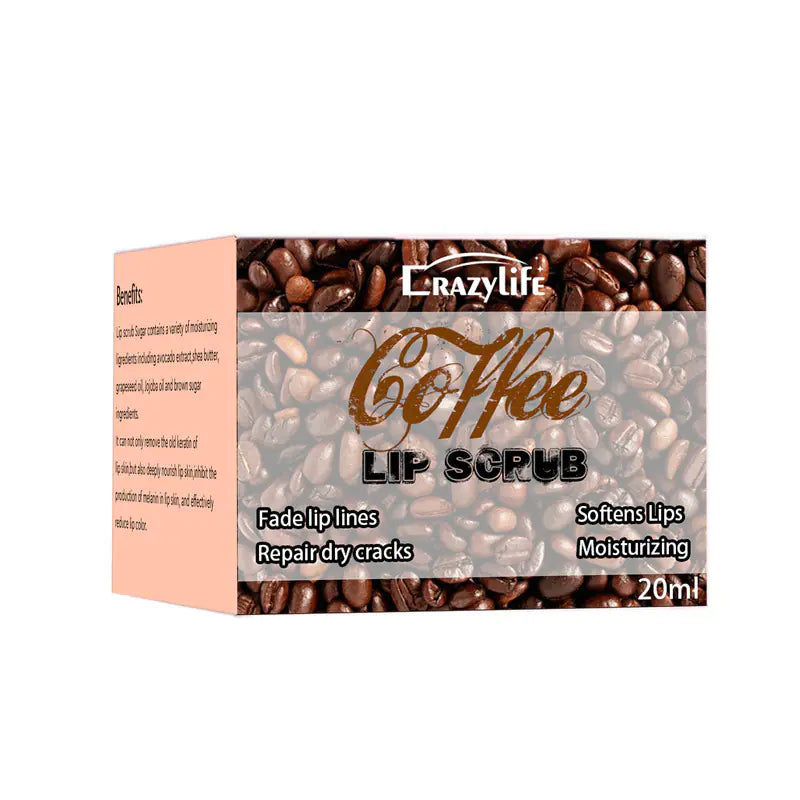Crazylife Coffee Lip Scrub - Natural Moisturizing Lip Care