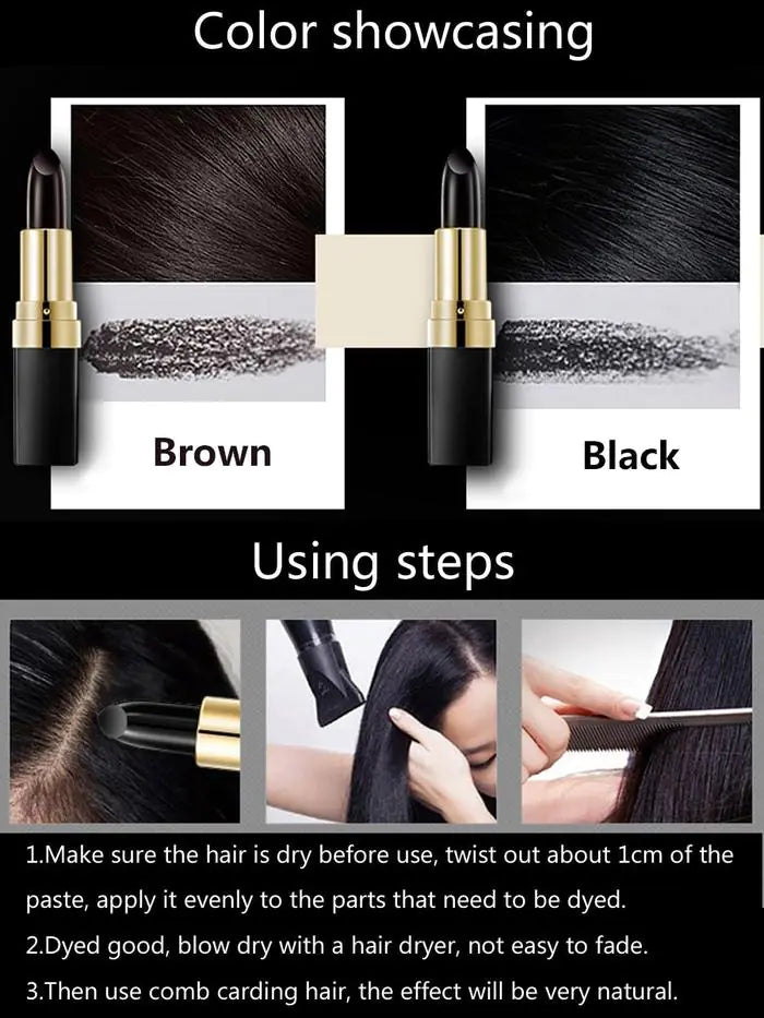 Lai Mei 3.8g Hair Dye Stick - Quick Gray Coverage & Root Touch Up