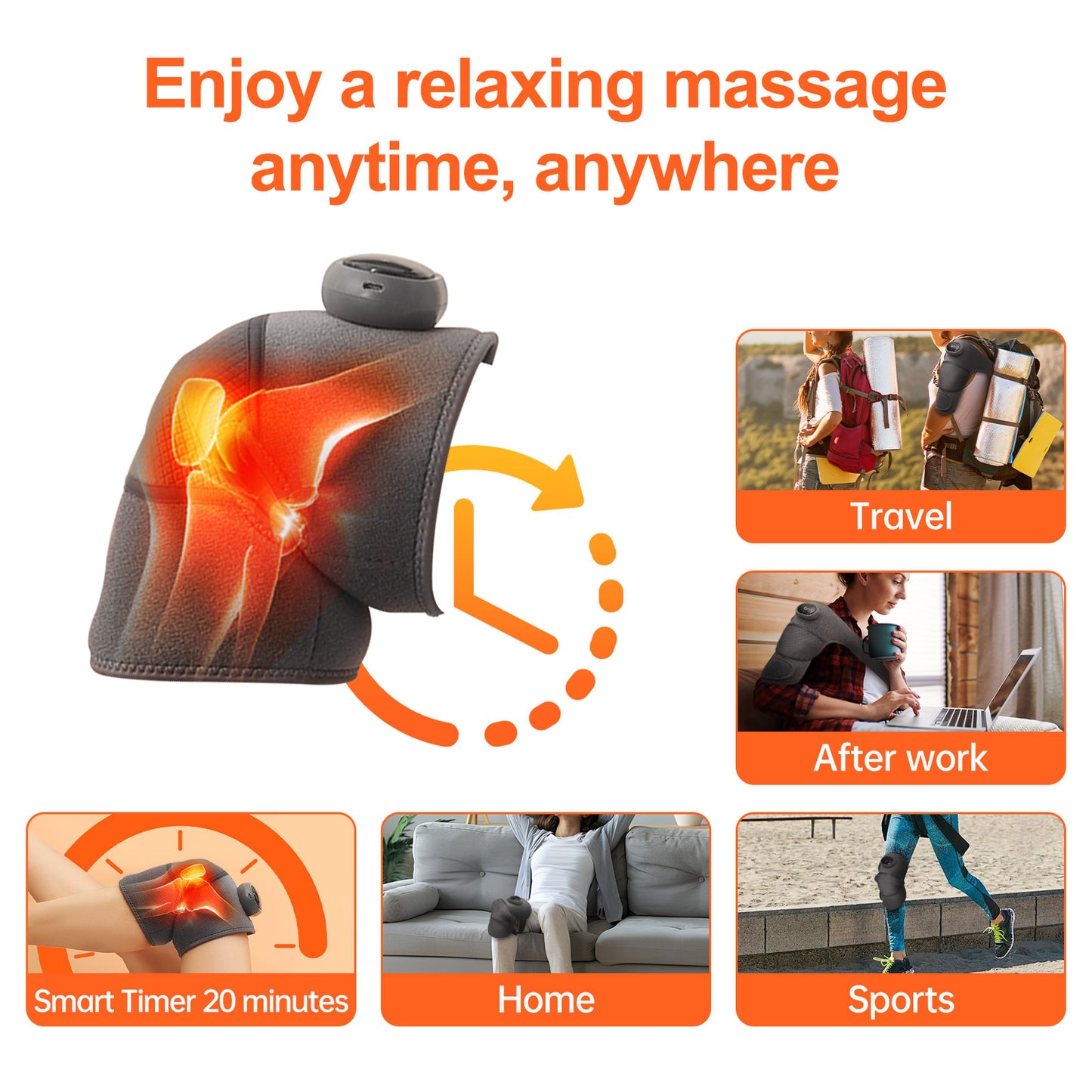 Rechargeable Knee Pain Relief Pad - Smart Portable Therapy Device