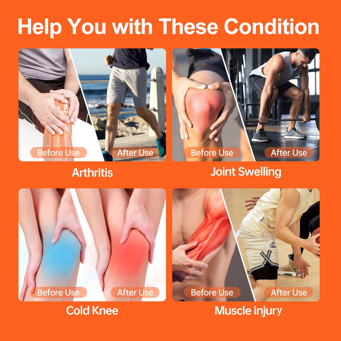Rechargeable Knee Pain Relief Pad - Smart Portable Therapy Device