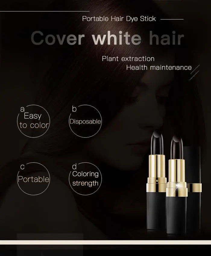Lai Mei 3.8g Hair Dye Stick - Quick Gray Coverage & Root Touch Up
